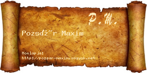 Pozsár Maxim névjegykártya